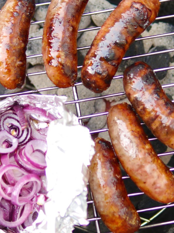 Sausage & onion baguette